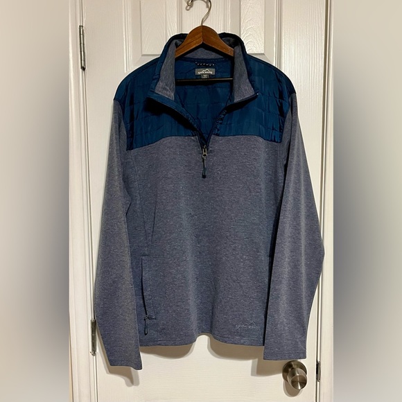 Eddie Bauer Blue and Gray Quarter-Zip Pullover Adult Size XL - Picture 10 of 10